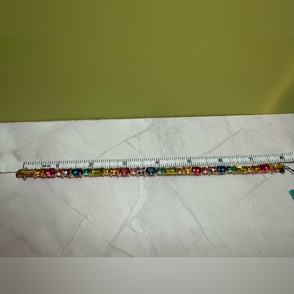 Kurt Geiger Spread the Rainbow Tennis Bracelet Multicolor NWT and dust bag - Picture 4 of 10